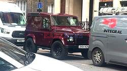 *EXCLUSIVE* The Beckham's don't do things by halves as 19-year old Cruz is slapped with a parking ticket on his Land Rover Defender out in London.