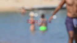 *EXCLUSIVE* Heidi Klum and her husband Tom Kaulitz indulge in a swim in the splendid waters of Sardinia, on the Cala di Volpe beach. *VIDEO TAKEN ON THE 26/06/24*