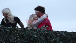 *EXCLUSIVE* WEB MUST CALL FOR PRICING  - Patrick Mahomes and wife Brittany looked loved-up as they pack on the PDA at American Express Presents BST Hyde Park As Patricks mom says his fame has caused the 'hardest seven years of my life'.