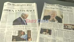 Images of newspaper front pages after Biden exits presidential race - AFP