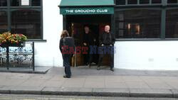 *PREMIUM-EXCLUSIVE* *MUST CALL FOR PRICING* The 'Silver Fox', James Bond's Pierce Brosnan takes a short cut through London's red light district in London's Soho after dining at the Groucho Club with friends.