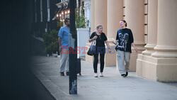 *EXCLUSIVE* Blur Frontman Damon Albarn pictured out with his mother Hazel Albarn and Daughter Missy enjoying a spot of lunch together in west London.