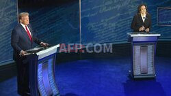 PHOTOS: Harris, Trump shake hands at start of US presidential debate - AFP