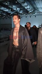 Italian singer Damiano David on the Diesel runway during Milan Fashion Week