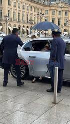 The British Model Kate Moss arriving to her hotel in Paris during Paris Fashion Week.