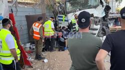 Scene of truck ramming in Israel - AFP