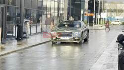 *EXCLUSIVE* *NOT AVAILABLE FOR DAILY MAIL ONLINE AND SUN ONLINE USAGE* Jeremy Clarkson arrives at Manchester's Media city in a gas guzzling Bentley flying spur ahead of the 'Who Wants To Be A Millionaire' filming.