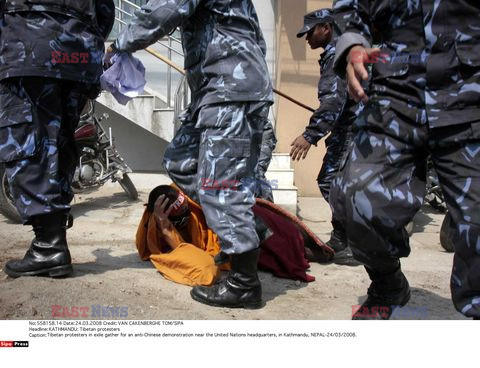 Stłumienie demonstracji tybetańczyków w Nepalu