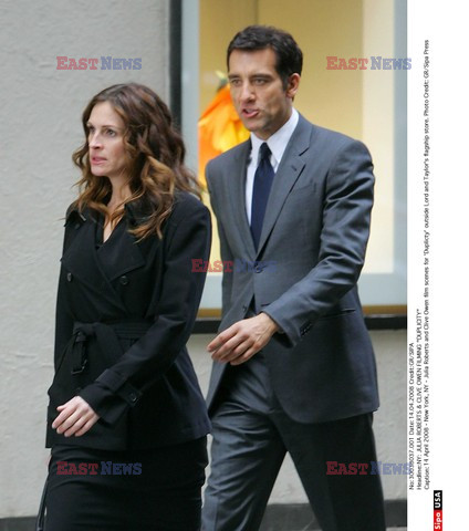 Julia Roberts i Clive Owen na planie filmu Duplicity