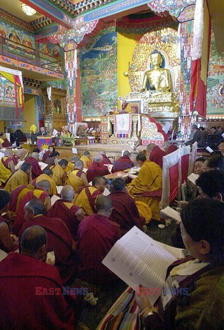 DALAI LAMA - DUCHOWY PRZYWODCA TYBETU PODCZAS INAUGURACJI FESTIWALU TYBETU W BOMBAYU