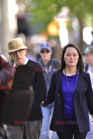 Woody Allen and wife Soon-Yi Previn hold hands 