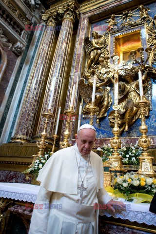 Papież Franciszek w  Rzymskiej Bazylice Najświętszej Maryi Panny