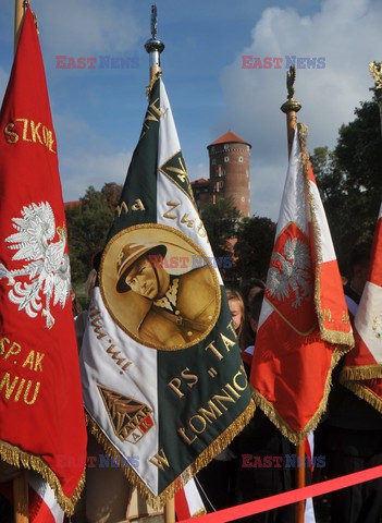 Wmurowanie kamienia węgielnego pod pomnik Armii Krajowej w Krakowie