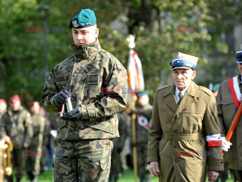 Wmurowanie kamienia węgielnego pod pomnik Armii Krajowej w Krakowie