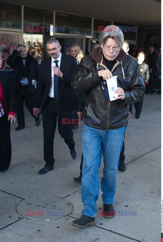 Stephen King arrives for a press conference 
