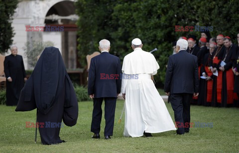 Spotkanie papieża Franciszka z Szimonem Peresem i Mahmudem Abbasem