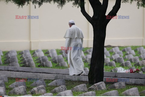 Papież Franciszek na cmentarzu w Fogliano di Redipuglia