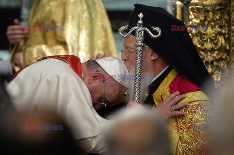 Patriarcha Bartłomiej pobłogosławił papieża Franciszka