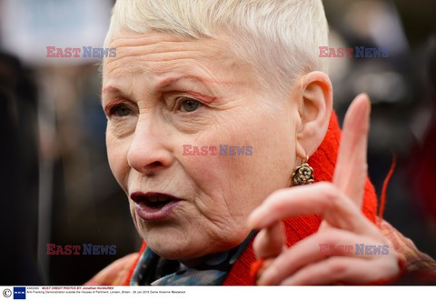 Vivienne Westwood protestuje przed londyńskim parlamentem