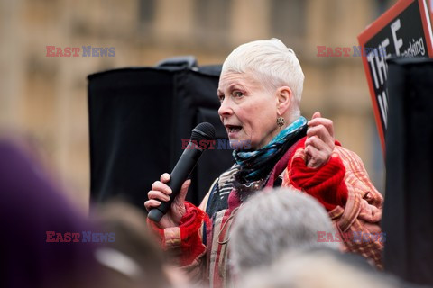 Vivienne Westwood protestuje przed londyńskim parlamentem