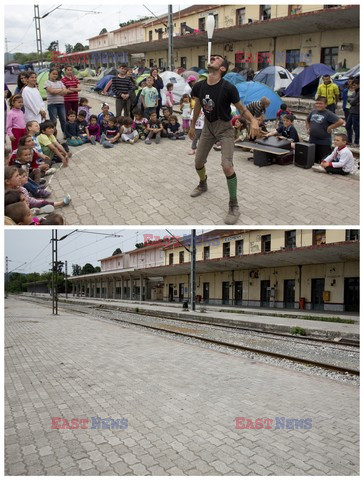 Pozostałości po obozie dla uchodźców w Idomeni