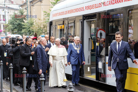 ŚDM 2016 - Papiez podróżuje tramwajem - Przekazanie kluczy do bram Krakowa