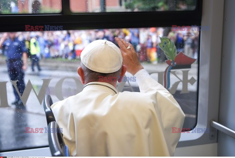 ŚDM 2016 - Papiez podróżuje tramwajem - Przekazanie kluczy do bram Krakowa