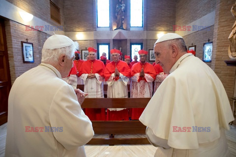 Papież Franciszek wraz z kardynałami spotkał się z Benedyktem 16