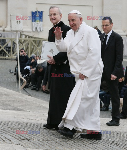 Papież Franciszek na spotkaniu z wiernymi w Watykanie