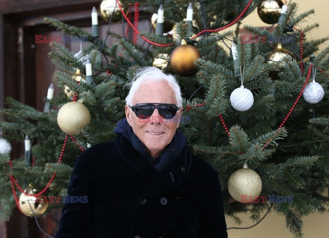 Giorgio Armani z rodziną w Saint-Moritz