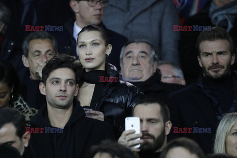 Bella Hadid i David Beckham na meczu Realu Madryt