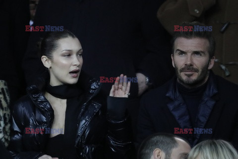 Bella Hadid i David Beckham na meczu Realu Madryt