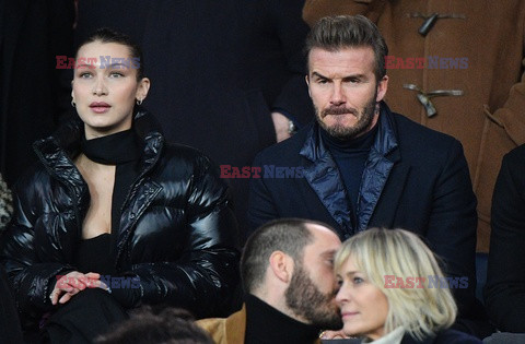 Bella Hadid i David Beckham na meczu Realu Madryt