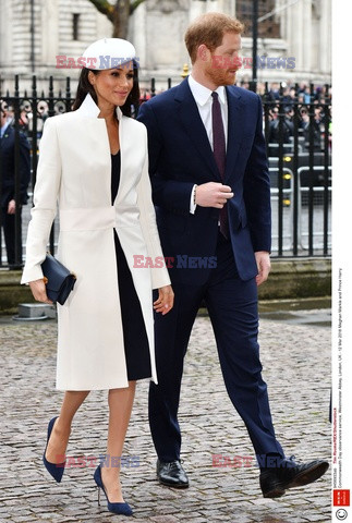 Brytyjska rodzina królewska i goście w Westminister Abbey