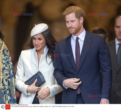 Brytyjska rodzina królewska i goście w Westminister Abbey