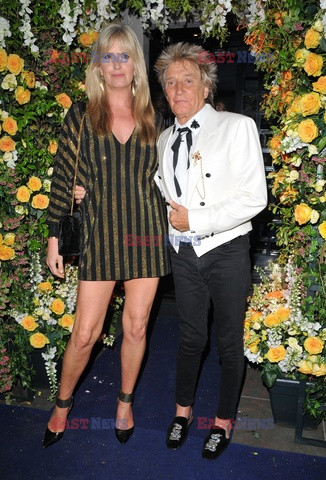 Rod Stewart i Penny Lancaster na imprezie Tramps