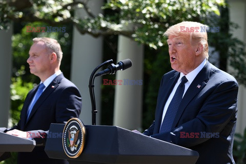 Prezydent Andrzej Duda na spotkaniu z Donaldem Trumpem