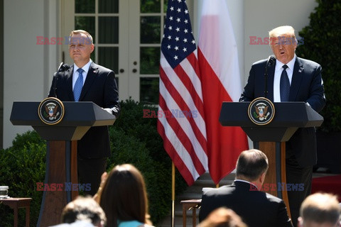 Prezydent Andrzej Duda na spotkaniu z Donaldem Trumpem