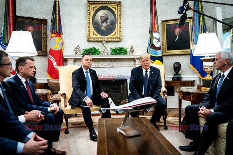 Prezydent Andrzej Duda na spotkaniu z Donaldem Trumpem