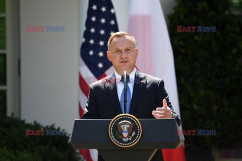 Prezydent Andrzej Duda na spotkaniu z Donaldem Trumpem