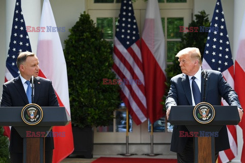 Prezydent Andrzej Duda na spotkaniu z Donaldem Trumpem