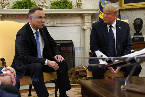 Prezydent Andrzej Duda na spotkaniu z Donaldem Trumpem