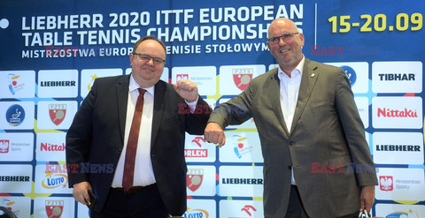 Konferencja prasowa Polskiego Związku Tenisa Stołowego przed mistrzostwami Europy Warszawa 2020