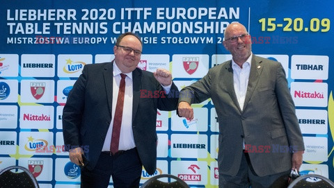 Konferencja prasowa Polskiego Związku Tenisa Stołowego przed mistrzostwami Europy Warszawa 2020