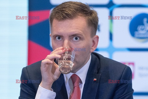 Konferencja prasowa Polskiego Związku Tenisa Stołowego przed mistrzostwami Europy Warszawa 2020