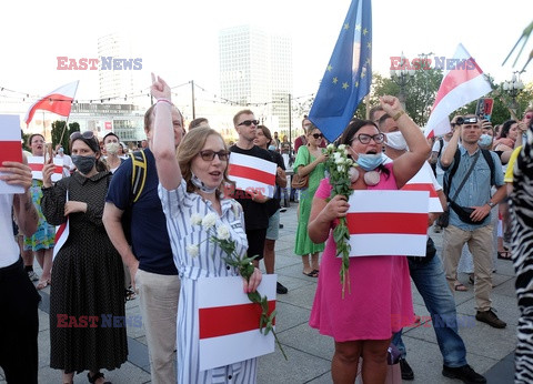 Wiec solidarnosci ph. Wolna Warszawa dla Wolnej Bialorusi