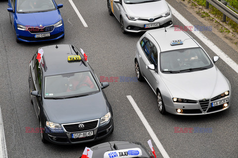 Protest taksówkarzy w Gdańsku