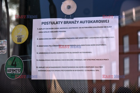 Protest pracowników branży autokarowej