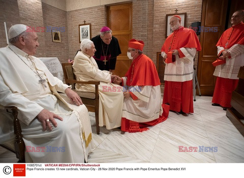 Papież Franciszek i nowi kardynałowie odwiedzili Benedykta XVI