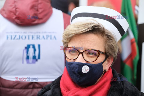 Protest pielęgniarek w Warszawie